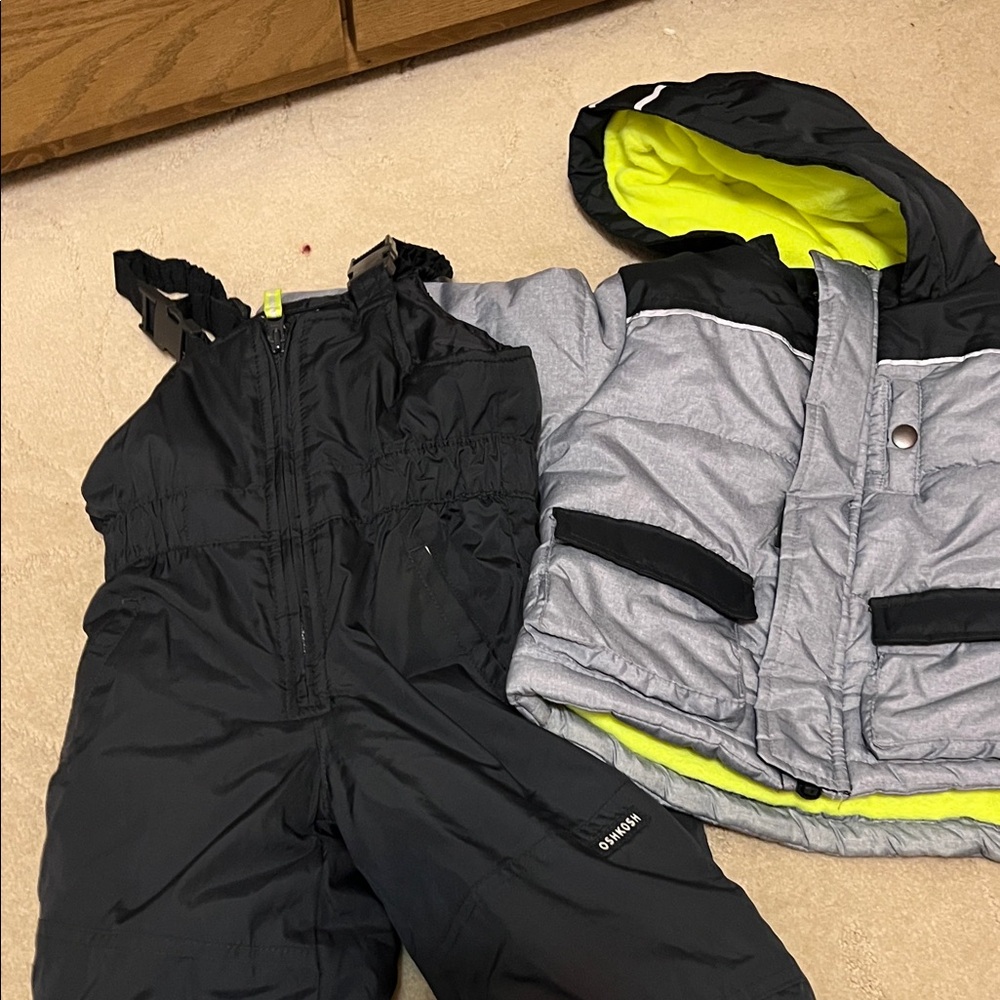 OshKosh B'gosh Black Snow Bibs and Jacket